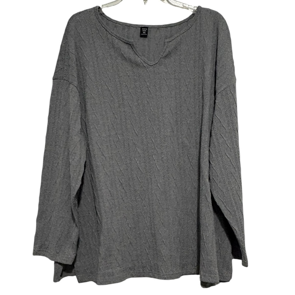 SHEIN Gray Textured Women's Top
